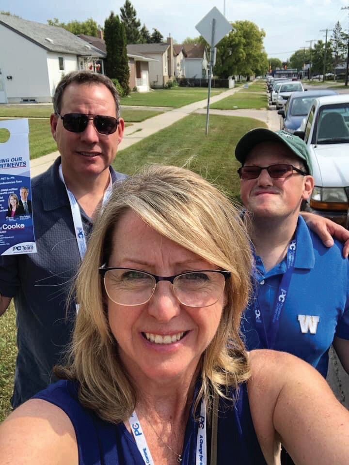 Nancy Cooke (middle) out canvassing during her bid for the Fort Garry riding during 2019 provincial elections